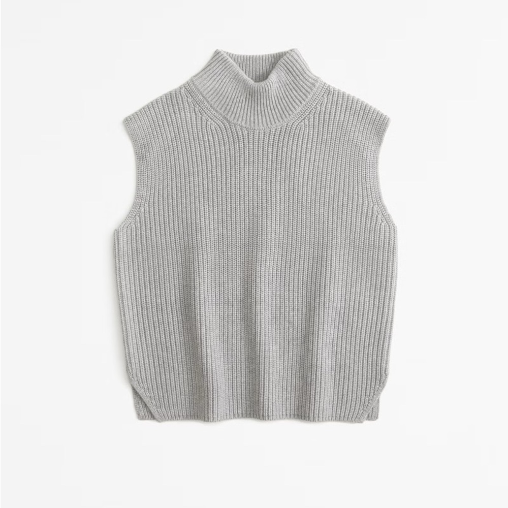 Abercrombie and Fitch Light grey sleeveless turtleneck.